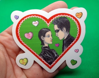 Matrix Valentine Sticker "The One" Neo Trinity Love