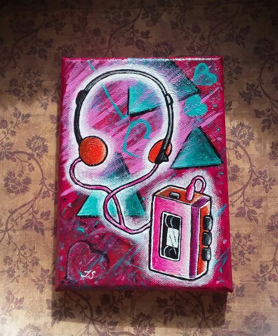 Original Retro 80s Style Painting 