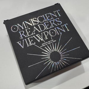 May include: A black box with silver foil lettering that reads "Omniscient Reader's Viewpoint Artbook Edition written by Sing N Song". The box has a silver foil starburst design.