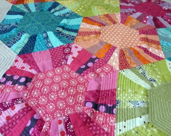 Hexa-scrappy Quilt PDF Schnittmuster