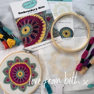 DIY Embroidery Craft Kit. Beginner friendly. Choose from Starflower, Sunflowers, Doodle Daisy or Radiance image 2