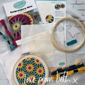 DIY Embroidery Craft Kit. Beginner friendly. Choose from Starflower, Sunflowers, Doodle Daisy or Radiance image 6