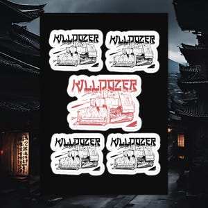 Killdozer stickers. Japanese style killdozer mini sticker sheet