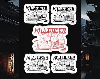 Pegatinas de Killdozer. Minihoja de pegatinas de Killdozer de estilo japonés