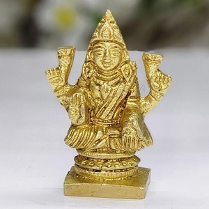 Lakshmi Statue Laxmi Sitting on Lotus Hindu Goddess of Fortune, Abundance, Prosperity Dhan Laxmi Idol for Temple Diwali Puja Home Decor