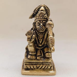 Hanuman Statue Brass Lord Hanuman ji Idol Hindu God Statue Monkey God Hanuman Figurine Ram Bhakta God of Strength Hanuman Murti