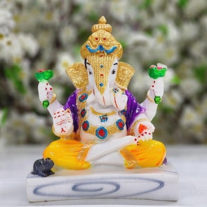 Ganesha Statue 8.5&quot; Lord Ganesha Idol Vinayaka Statue Good Luck God Gift for New Beginning Elephant God Statue Ganpati Sculpture for Mandir