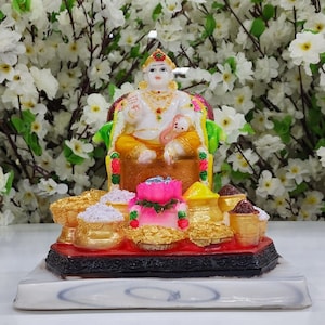 Kuber Maharaj Statue Kubera Idol Dhan Kubera Sculpture Lokpala Statue Hindu God Statue Kubera Figurine Lord of Wealth, Money & Success