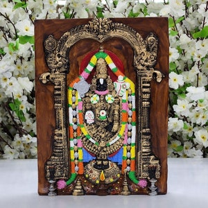 Tirupati Balaji Wall Hanging Frame Hindu God Wall Decor Balaji Wall Plate Indian Home Decoration Shree Venkateswara Idol Temple Decor Gift