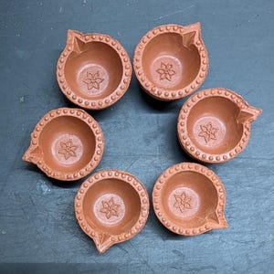 Handmade Terracotta Clay Diya Indian Diwali Oil Lamp Decoration