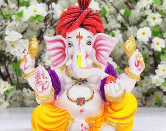 6インチ ガネーシャ神像 ガネーシャ彫刻、幸運の贈り物/知恵の神、象の