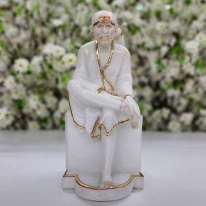 Sai Baba Statue Sai Nath Idol Shirdi Sai Baba Figurine Hindu God Sai Ram Believer of all Religious Sai Baba Sculpture Beautiful Blessed