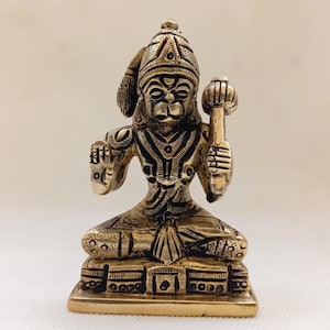 Hanuman Statue Brass Lord Hanuman ji Idol Hindu God Statue Monkey God Hanuman Figurine Ram Bhakta God of Strength Hanuman Murti