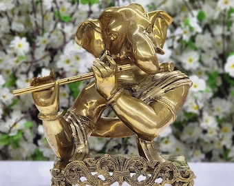 ガネーシャ像 12.5インチ ガネーシャ神彫刻、カラフルな大きな