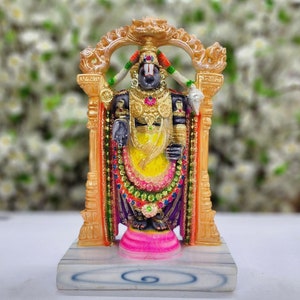 Tirupati Balaji Statue Shree Venkateswara Idol Incarnation of Vishnu Srinivasa Statue Balaji Sculpture Hindu God Figure for Mandir Decor