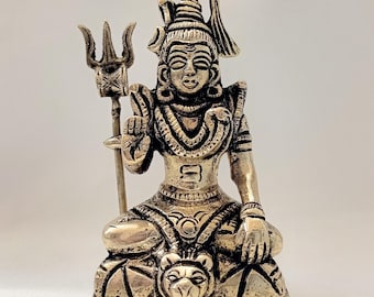 Estátua de Shiva, ídolo de bronze do deus, murti de bronze, decoração indiana para casa