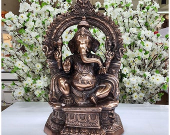 ガネーシャ像 12.5インチ ガネーシャ神彫刻、カラフルな大きな