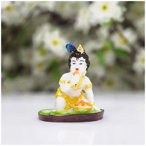 Baby Krishna Statue Small Krishna Idol for Home Bal Gopal Makhan Chor Krishna God of Love Lord Krishna Figurine for Temple Altar Decor