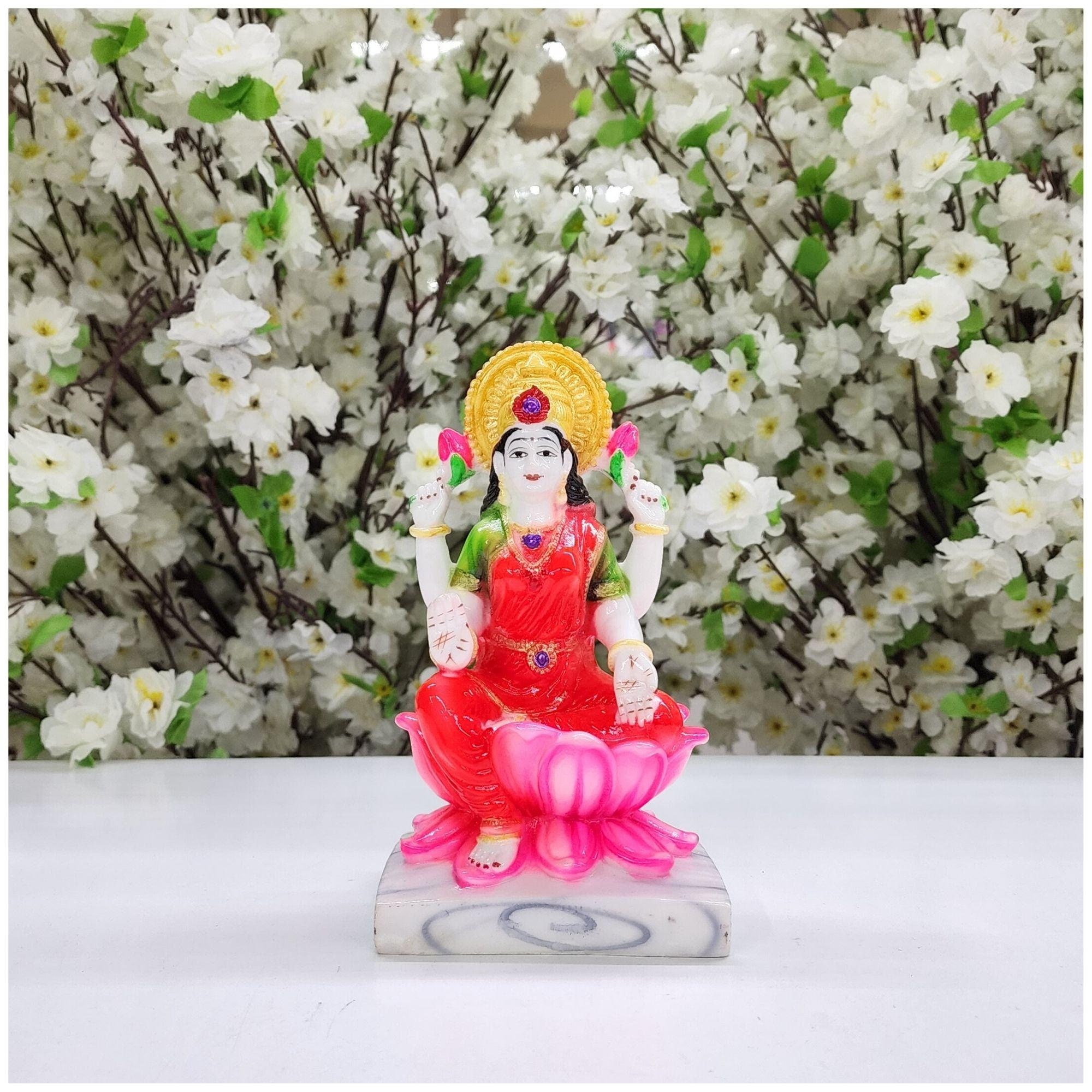 Lakshmi Statue Laxmi Idol for Diwali Puja Decor Dhan Laxmi Statue Hindu Goddess of Money, Wealth, Abundance, Fertility & Prosperity