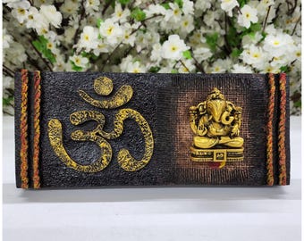 Ganesha Wall Hanging with Om Symbol - Indian Home Decor
