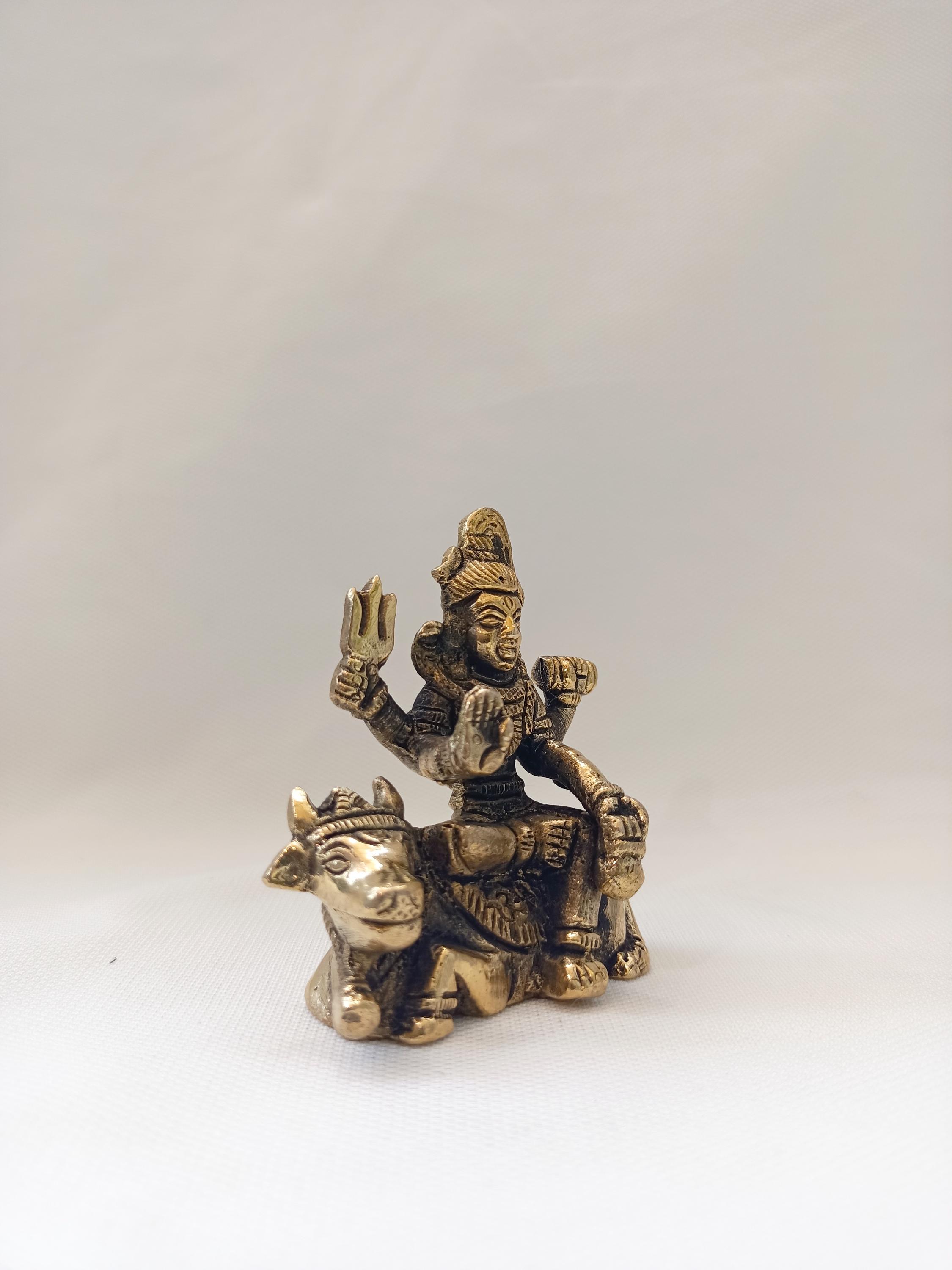 Small Shiv Lord Shiva Statue Small Shiva on Nandi Idol Hindu God Statue Adiyogi ...