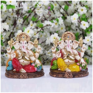 Ganesha Statue Lord Ganesh Idol Majestic Ganesha Figurine for Home Temple Decor Elephant God Statue Good Luck Gift for New Beginning