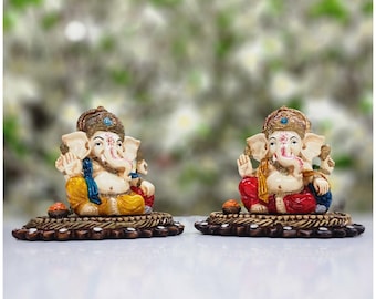 真鍮製ガネーシャミニ像：ヒンドゥー教の神ガネーシャの置物