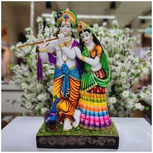 Radha Krishna Idol, Pooja Idol Murti,  Hindu Divine Couple, Indian Home Decor