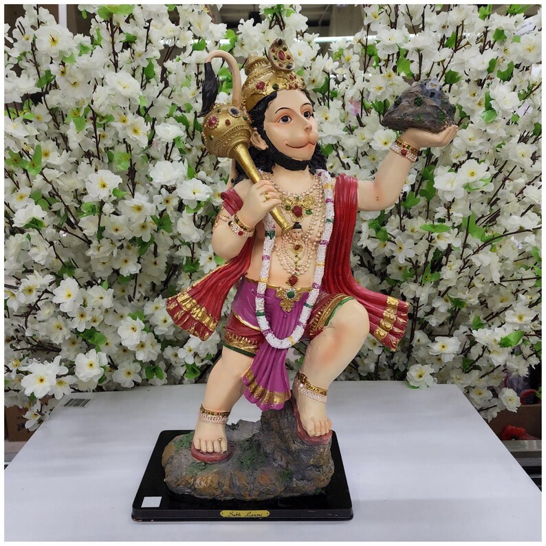 Hanuman Statue With Sanjivni Mountain, Hindu God Idol (18.5 Inch) - Etsy