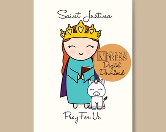 Saint Justina Greeting Card Digital Download