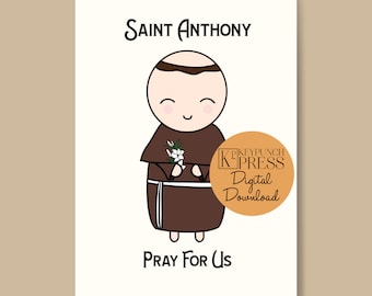 Saint Anthony  Greeting Card Digital Download
