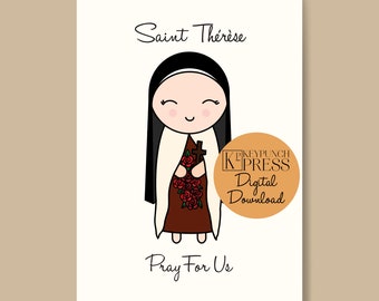 Saint Therese Greeting Card Digital Download
