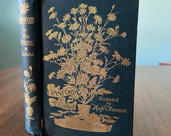 Cranford by Mrs. Gaskell 1894 Lovely Classic Antique Book Blue Gilt