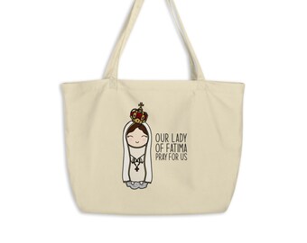 Our Lady of Fatima Large Organic Tote Bag