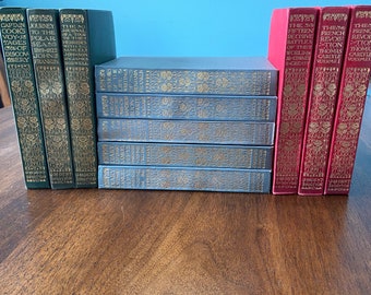 Beautiful Colorful Antique Book Set of 11 Everyman's Library Editions edited by Ernest Rhys