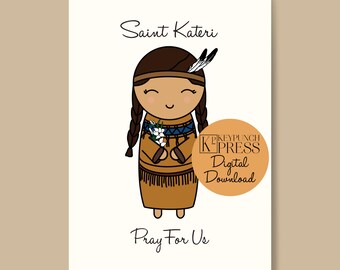 Saint Kateri Greeting Card Digital Download