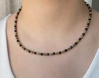 Black spinel natural stone necklace,Black natural stone Necklace,Handmade Jewelry,Gift For Women,Special Design,Unique Gift,Beads Necklace
