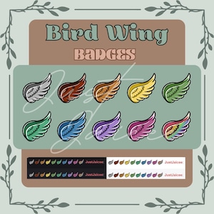 Bird Wing Sub Badges | Twitch | Kick | Discord | Cottagecore | Aesthetic