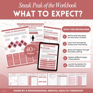 Setting Boundaries, Boundaries Workbook Mega Bundle, Therapy Worksheets, Boundary Setting, Confidence Building, People Pleasing image 5