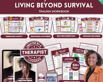 Living beyond Survival Mega Bundle Workbook, Trauma Workbook, Healing prompts, Emotional Healing, Therapy Workbook, Mental Health,