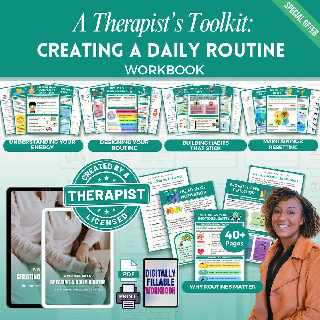 Creating A Daily Routine Workbook Mega Bundle, Daily Habits Guide, Life ...