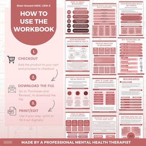 Setting Boundaries, Boundaries Workbook Mega Bundle, Therapy Worksheets, Boundary Setting, Confidence Building, People Pleasing image 2