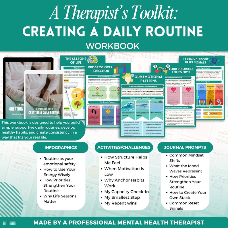 Creating A Daily Routine Workbook Mega Bundle, Daily Habits Guide, Life ...