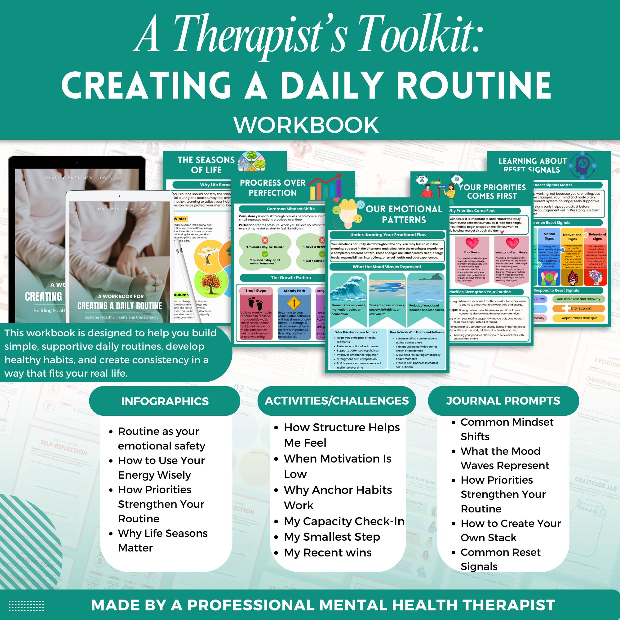 Creating A Daily Routine Workbook Mega Bundle, Daily Habits Guide, Life ...