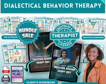 Cahier d'exercices DBT pour clients plus aide-mémoire pour thérapeute, classeur DBT, compétences Dbt, compétences de tolérance à la détresse