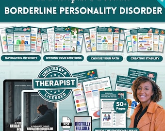 Borderline Personality Disorder Mega Bundle Workbook, BPD, Therapy Worksheets, Emotional Regulation, Coping Skills, Mood Regulation, DBT