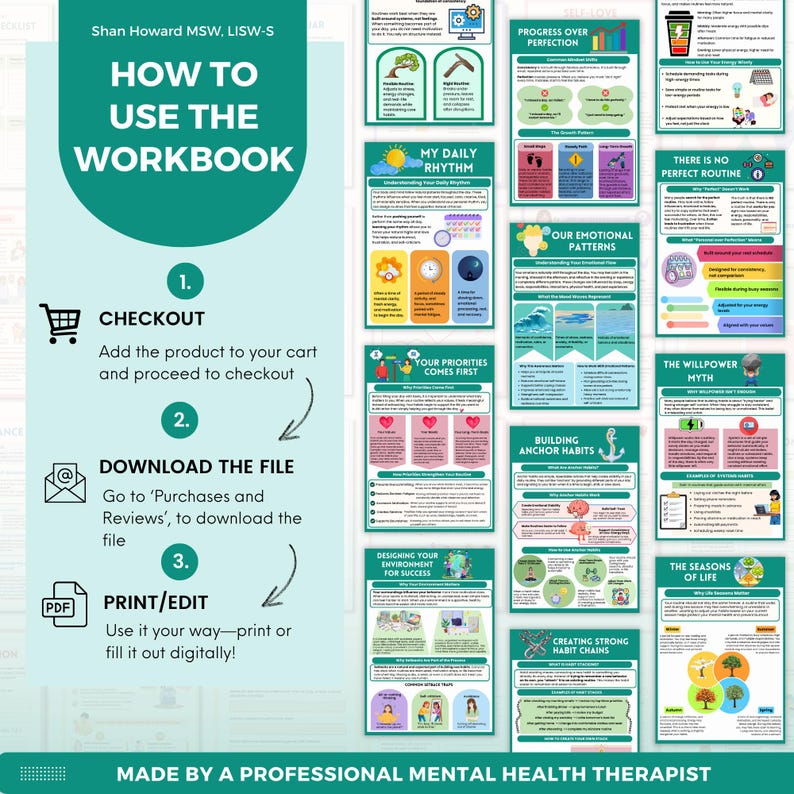 Creating A Daily Routine Workbook Mega Bundle, Daily Habits Guide, Life ...