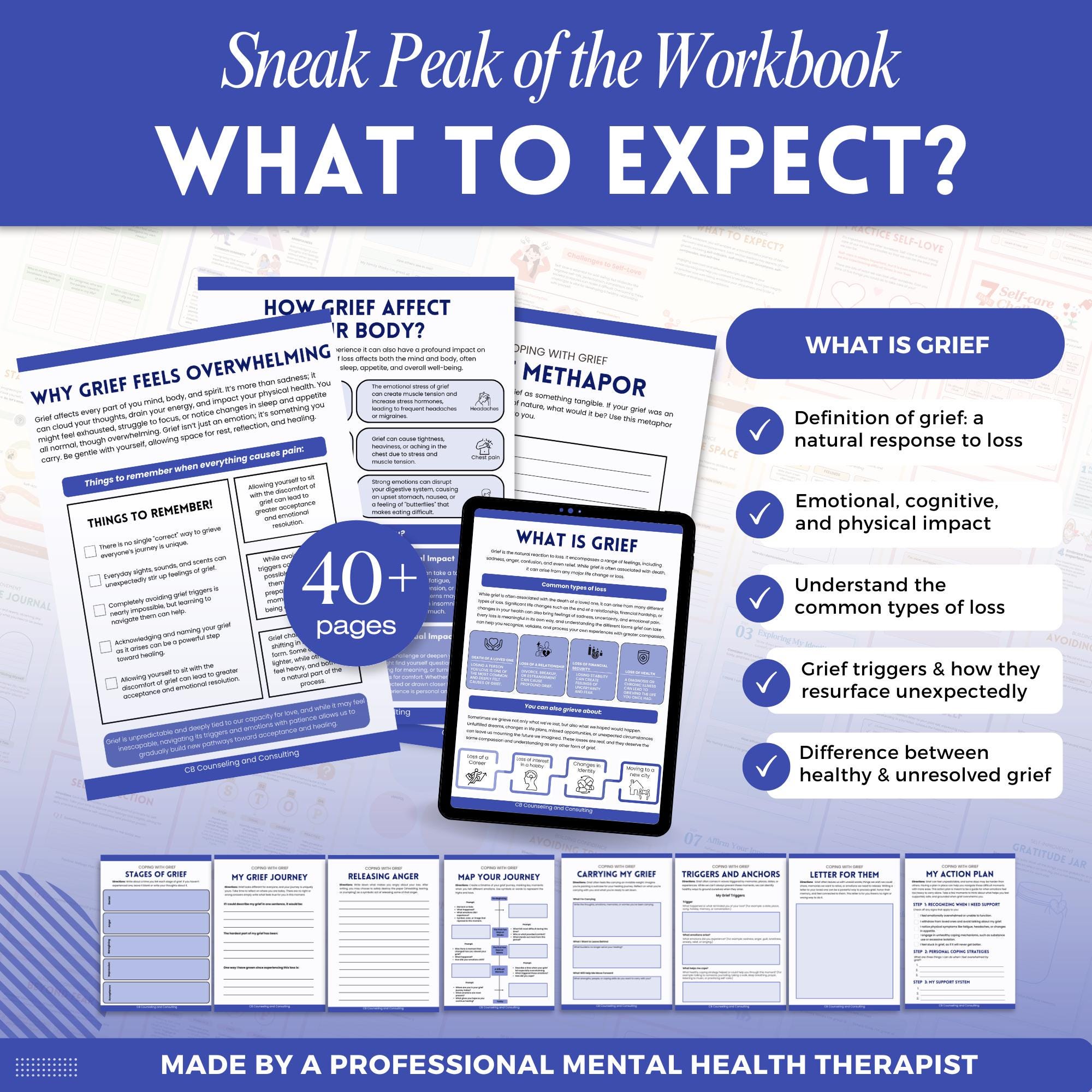 Grief and Loss Workbook Mega Bundle, Coping With Grief Journal, Therapy ...