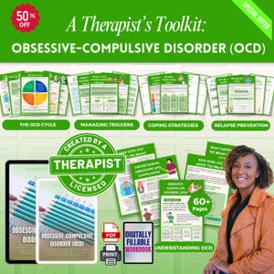 Obsessive-compulsive Disorder (OCD) Mega Bundle Workbook, Intrusive Thoughts, Therapy Worksheets, Exposure & Response Prevention, CBT