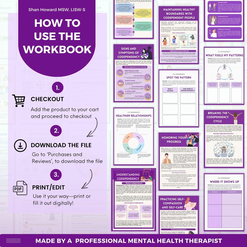 Codependency Mega Bundle Workbook, Codependent Relationships, Therapy ...